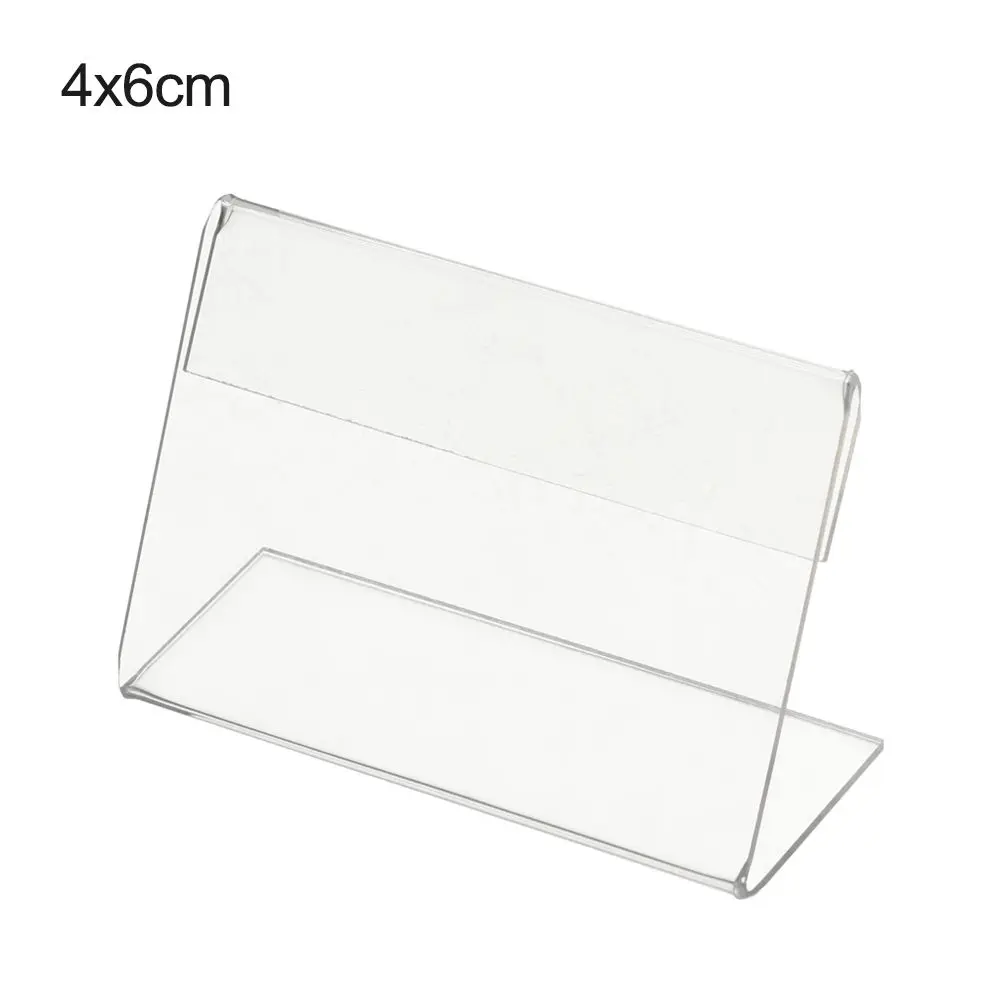 

Мини-розничный магазин L-образный акриловый держатель для вывески, полка, держатель для этикеток, ценник, счетчик, верхняя подставка