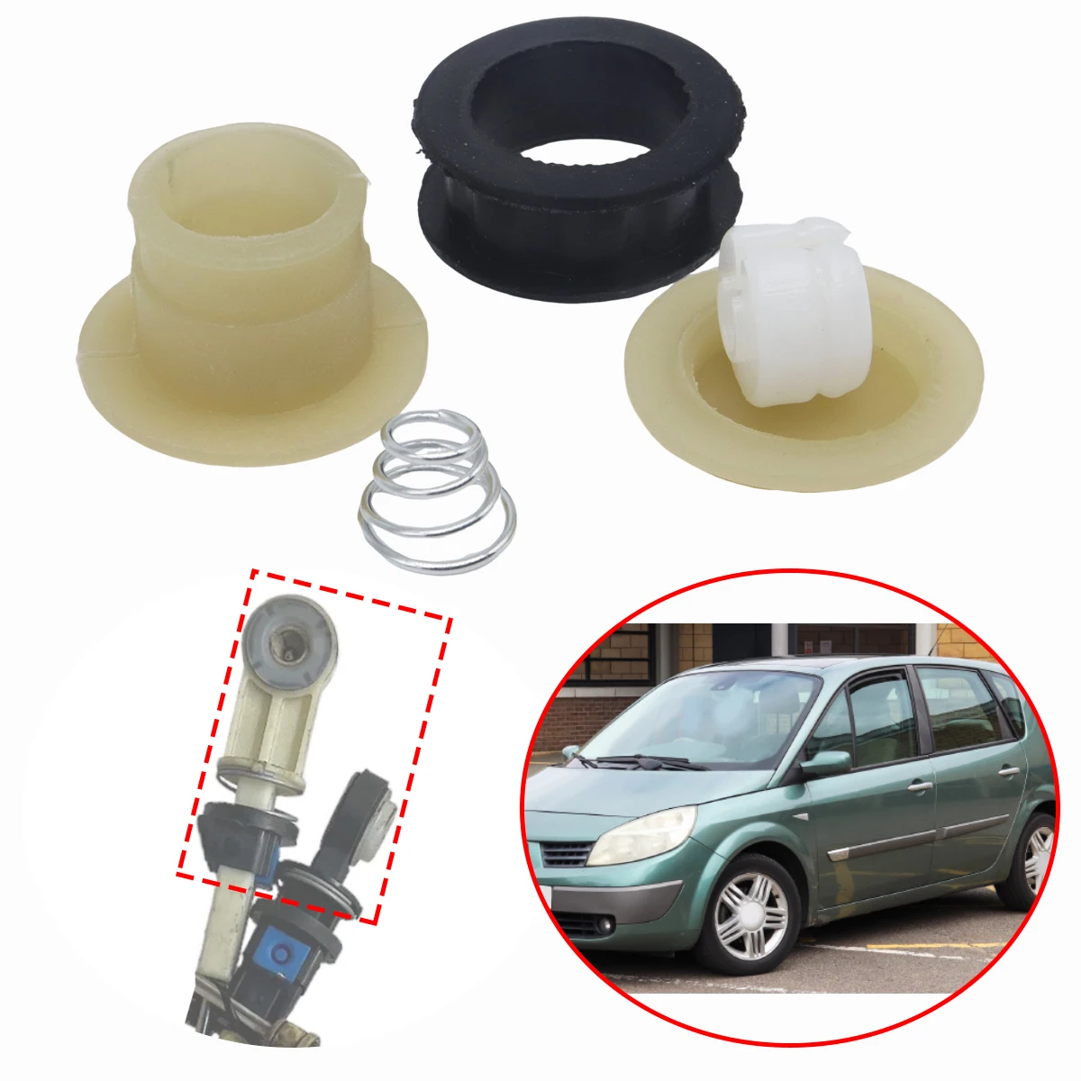 6 Speed Manual Gear Shift Cable Linkage Bushing Gearbox Shifter Selector End Rod Bush for Renault Scenic 2 2003-2009 Accessories