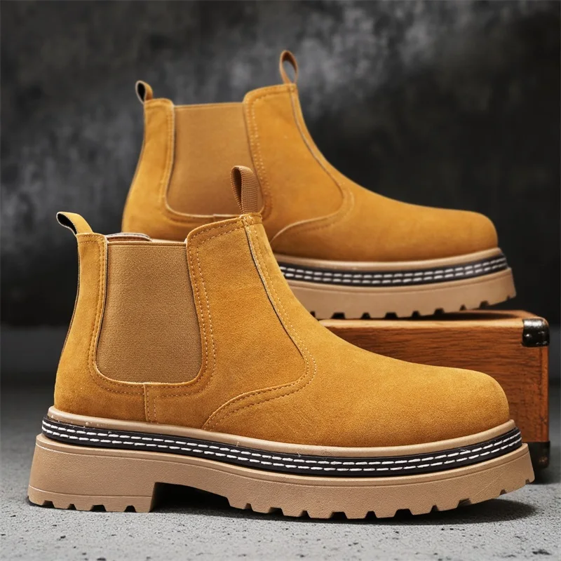 

Winter Men Boots Outdoor Leather Ankle Boots Lightweight Couple Casual Boots Classic Handmade Boots Designer Women Work Boots