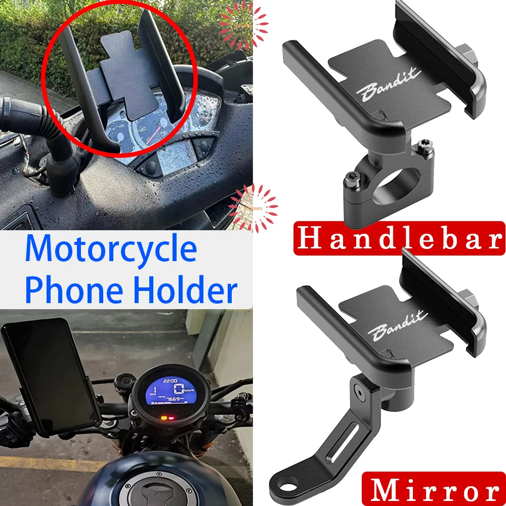 

Aluminum Alloy For Suzuki BANDIT GSF 250 400 650 600 S N 1250 Mobile Phone Holder GPS Stand Bracket Accessories