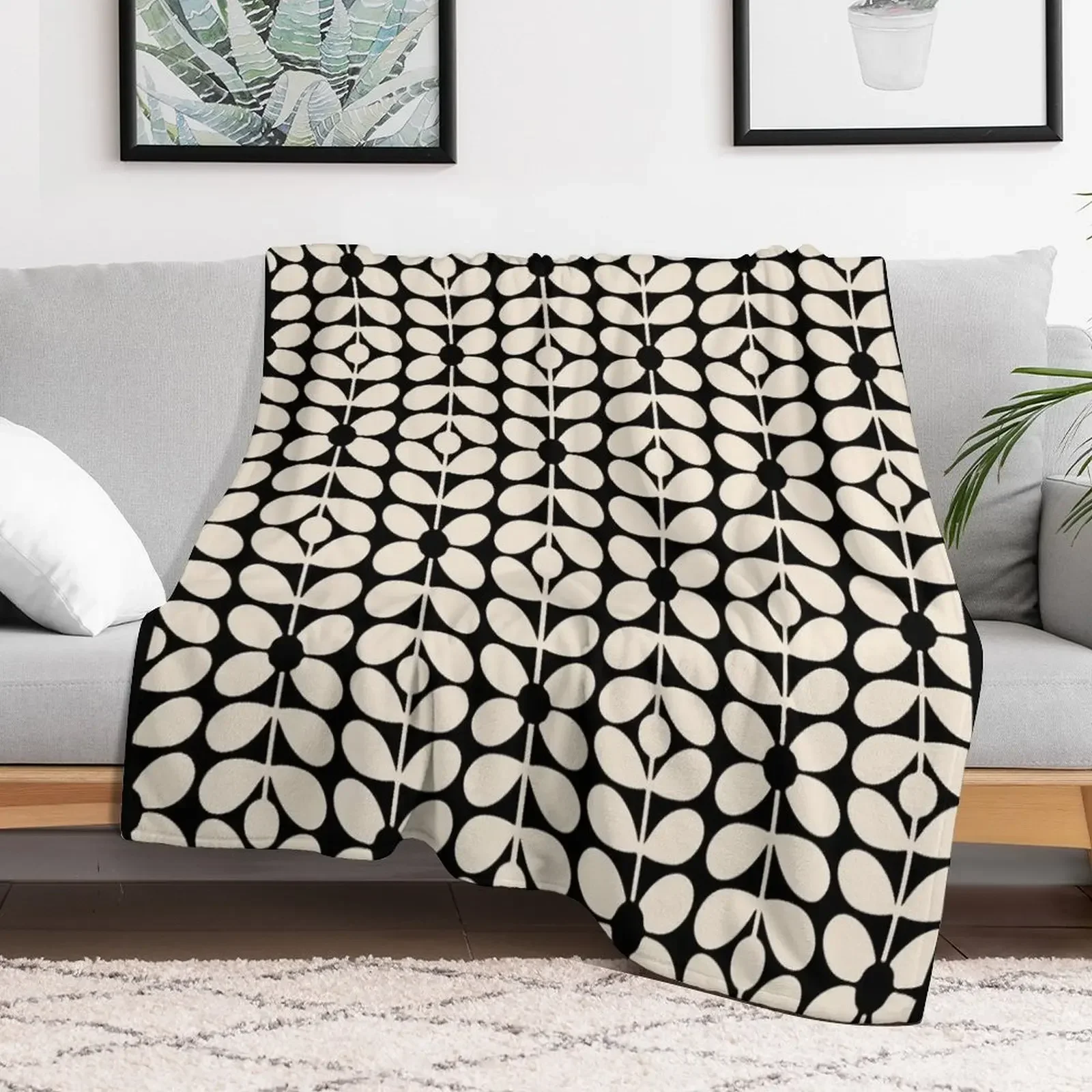 Orla Kiely Conway Sixties Stem Throw Blanket Blankets For Baby Decorative Throw Single Winter beds Blankets