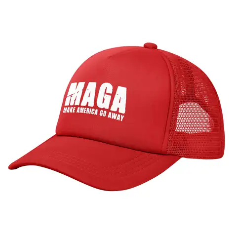 Make America Go Away MAGA Foam Trucker Hats Unisex Summer Breathable Mesh-Back Golf Hat Cap Casual Sun Cap Adjustbale