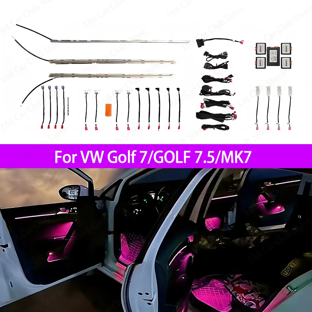 LED 10/30 Colors Ambient Light For Volkswagen Golf 7 GOLF 7.5 MK7 2014-2021 Car Indoor RGB Decorative Atmosphere Lamp Refit Part