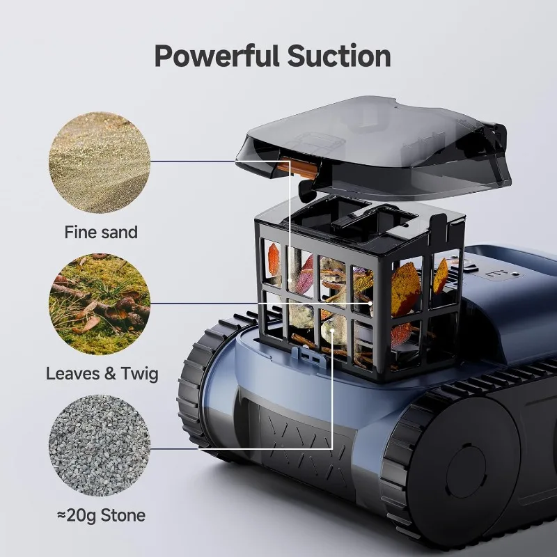 Pool Vacuum for Above Ground Pool & Inground Pools, Smart Navigation Robtic Pool Cleaner with Up to 180 Mins Run time & 2150 Sq.