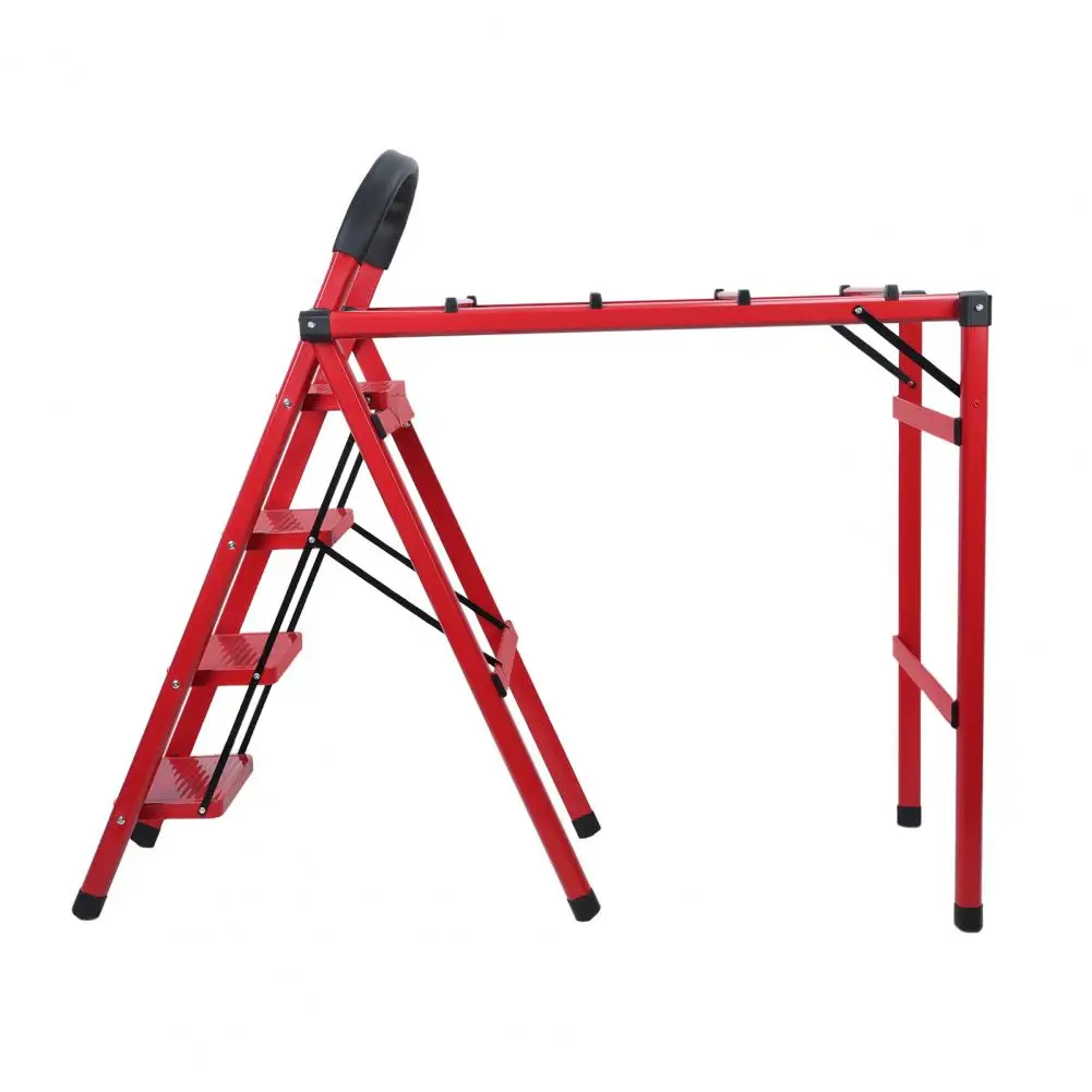 Foldable Drying Rack with Non-slip 4 Step Ladder, 330lb Load Clothing Shoes Drying Holder, Standing Laundry Hanger Rack for Room