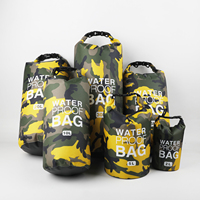 Outdoor Camouflage Waterproof Dry Bags 2/5/10/15L/30L Portable Rafting Diving Dry Bag Sack PVC Swimming Bags for River Trekking