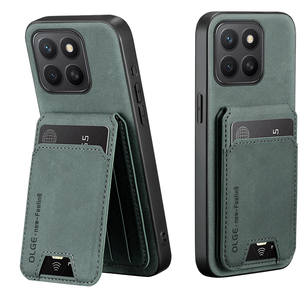 Phone Case For Honor X7B X7C X7D X8C X8B Solid Color Leather Wallet Card Slot Bracket view 2