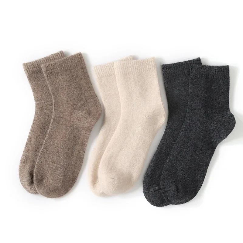 

Women's Knitted Long Tube Socks Cashmere Socks High Elasticity Warm Straight Tube Socks Autumn Winter Mid Tube Sock