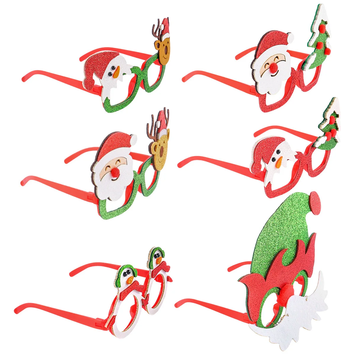 Kids Christmas Glasses Plastic Decorative Xmas Party Costume Accessory Photo Props Cosplay Party Decoration