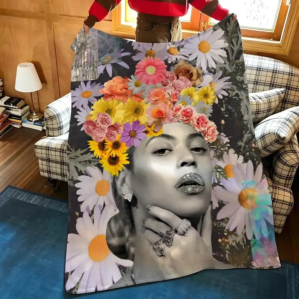 Music B-Beyonce Throw Flannel Cozy Print Blanket, Portable, Durable  Machine Washable cute Cool