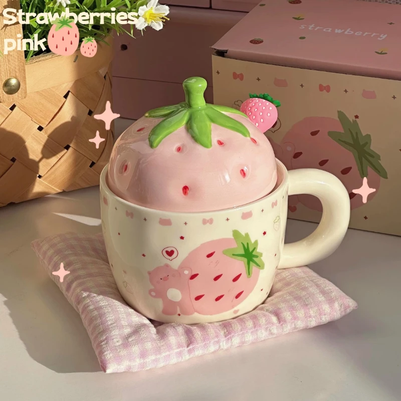 

Kawaii очаровательная кофейная чашка, креативная многоразовая кофейная чашка для латте, эспрессо, портативная клубничная чашка Canecas Cafe Criativas, украшение для дома