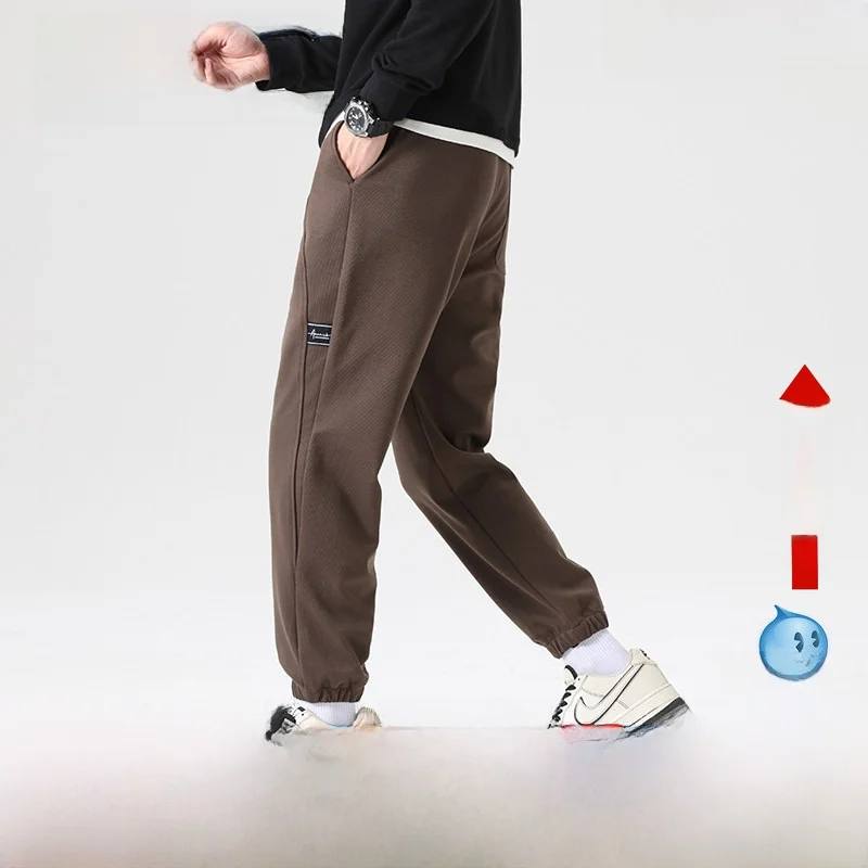 

Snow mid Flng 2023 Autumn Winter Men's Woolen Sports Casual Pants Cuffed Elastic Dstring Faionable Versatile Comfortable