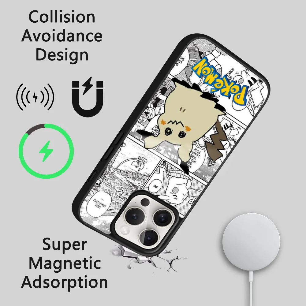 حافظة هاتف Mimikyu Cute Sylveon لهاتف iPhone 16 15 14 13 12 11 Pro Max Plus Mini Magsafe مرآة لاسلكية مغناطيسية Funda