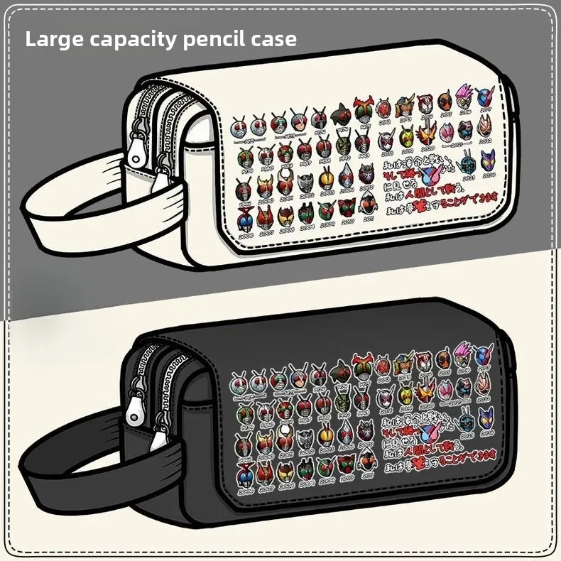 

Multi-layer Anime Kamen Rider Portable Canvas Pencil Case Large Capacity Pouch Big Boy Back To School Bag Organizer Box For Pens