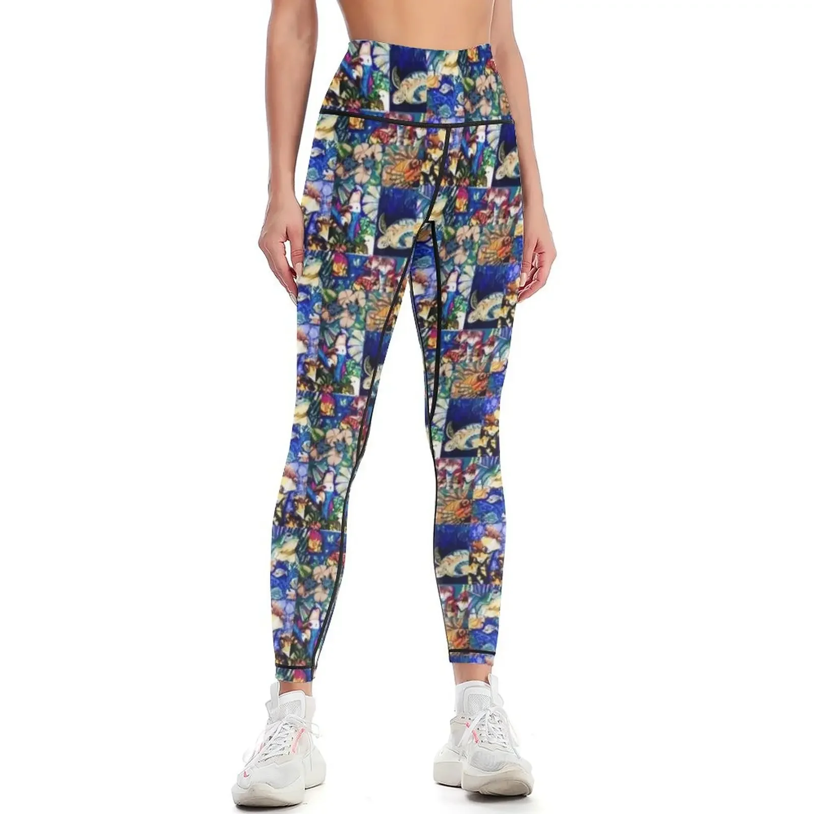 Blue mix Leggings fitness set gym Fitness woman Legging sport Sports pants woman Womens Leggings