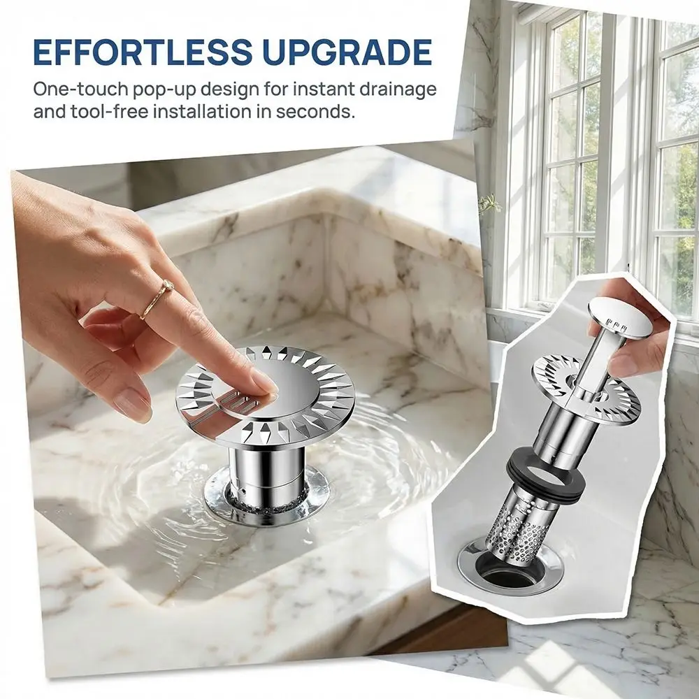 

Фильтр для раковины из нержавеющей стали 304, съемный, со встроенной корзиной, универсальный, предотвращающий засоры, для напольного слива