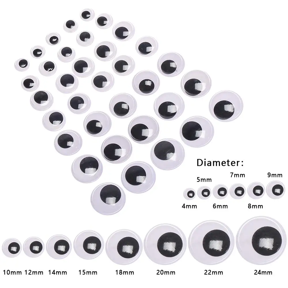 100 PCS Black With White DIY Craft Stuffed Toys Parts Creative gift Doll Accessories Doll's Eyes Dinosaur Eye