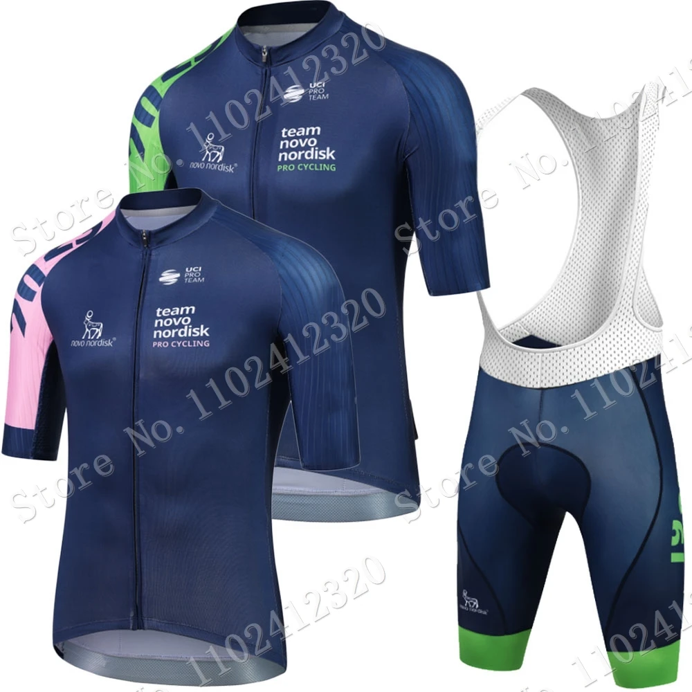 Green Novo Nordisk Team 2023 Cycling Jersey Set Short Sleeve Men Clothing Road Bike Shirts Suit Bicycle Bib Shorts MTB Maillot