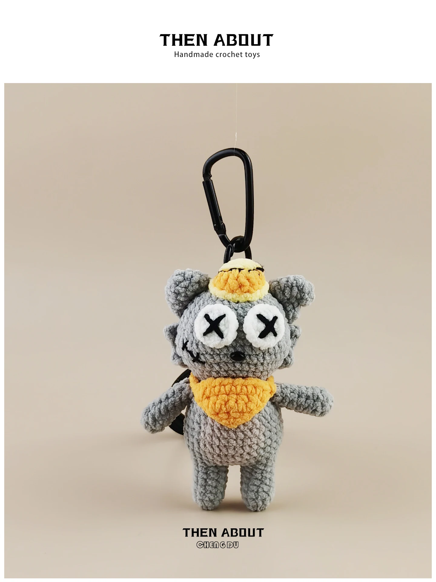 Creative Grey Wolf Doll Bag Charm Keychain Persistence And Tenacity Small  Gift Bag Accessories Fashionable Tote Pouch