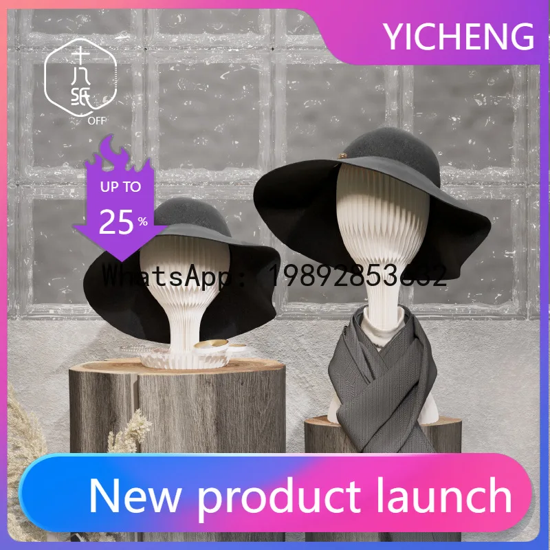 

PYJ head mold hat rack floor-to-ceiling coat rack art wig display rack folding portable props