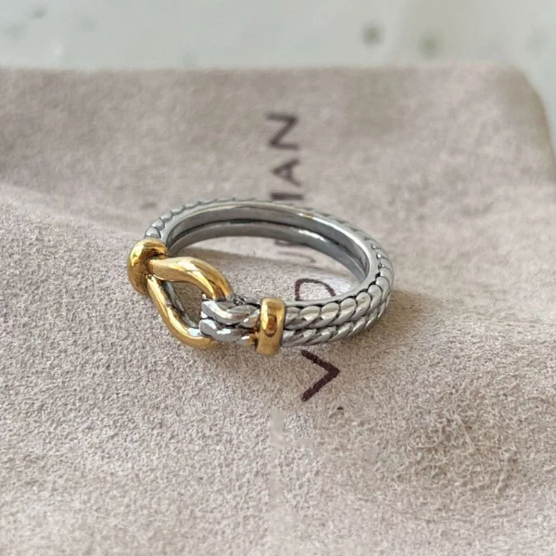 

Horseshoe tow tones rings for women luxury designer rings minimalist simple jewelry new in 2025 punk cool accessory