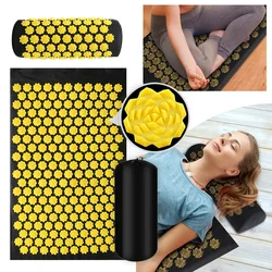 Esterilla de masaje para Yoga, cojín de acupresión para aliviar el estrés y el dolor de espalda, almohada para Fitness