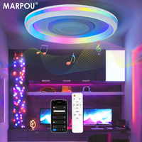 MARPOU RGB Ceiling Lights Smart with Speaker Remote Control APP Large Size modern LED Music Lamps Living Room Bedroom Home Decor