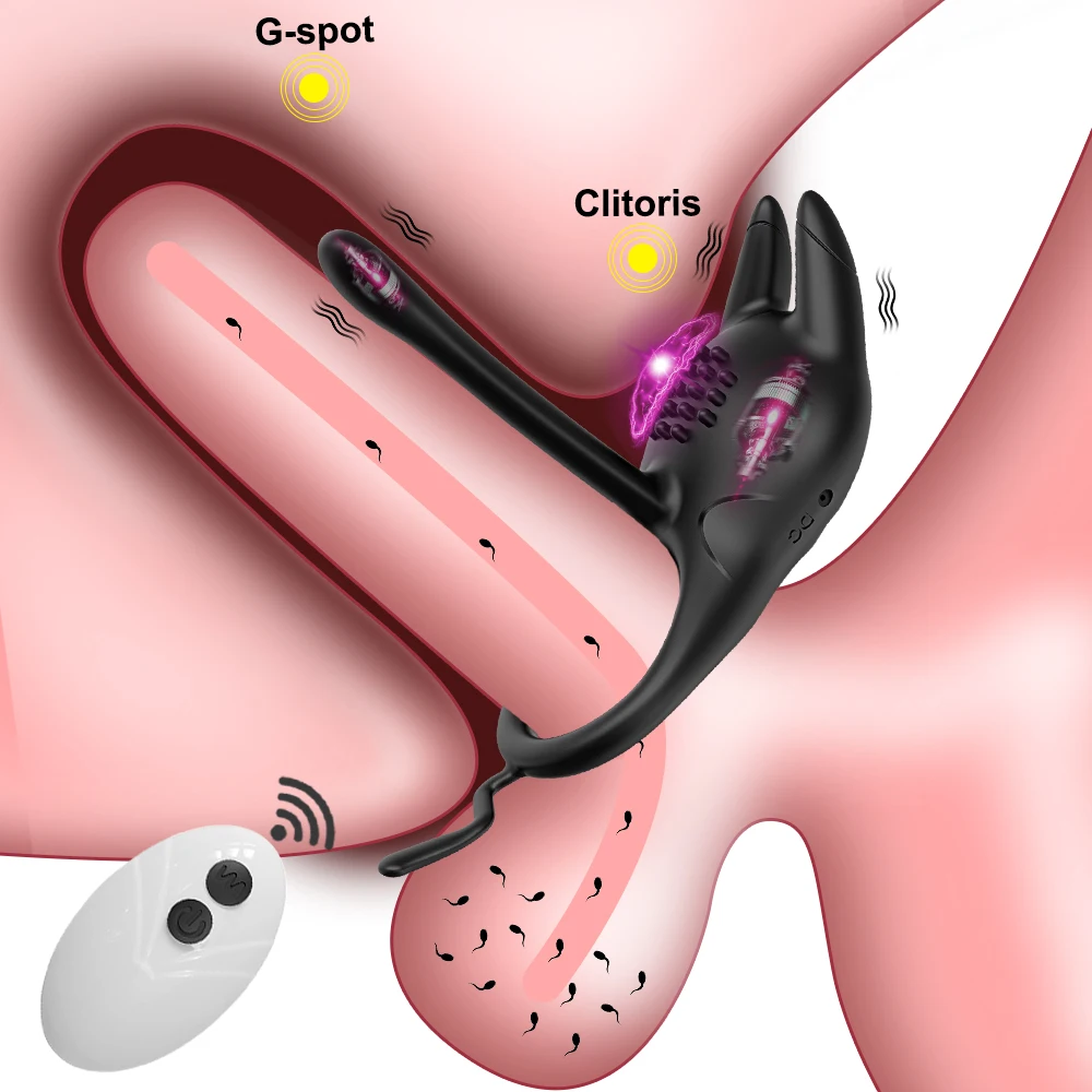 Remote Control Penis Ring Ejaculation Vibrator for Men Cock Ring Delay Time Clitoris Stimulation Adult Sex Toy for Couples