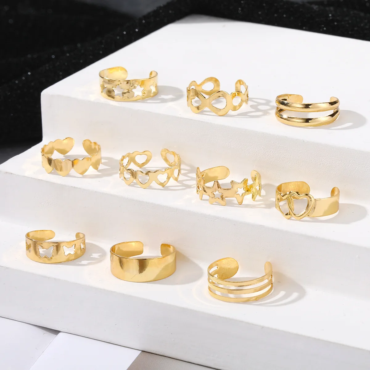Anillos de dedo del pie ajustables para mujer, Anillo de pie, Color dorado/plateado, joyería redonda de Metal para niñas, moda de playa de verano,