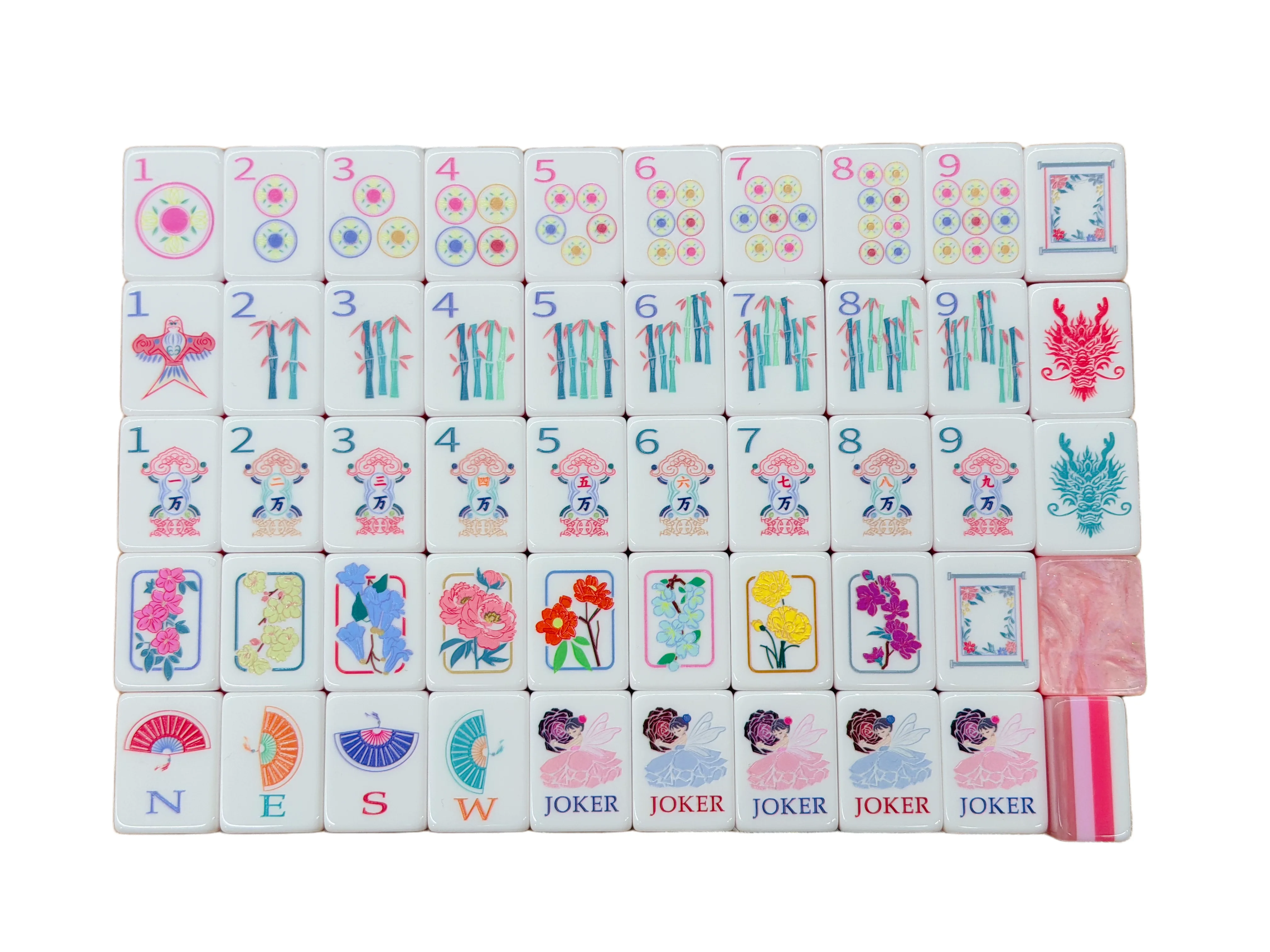 High-End Luxury Foldable Pink Luminous Pearl Shell Four-Layer American Mahjong Send Mahjong and Dice
