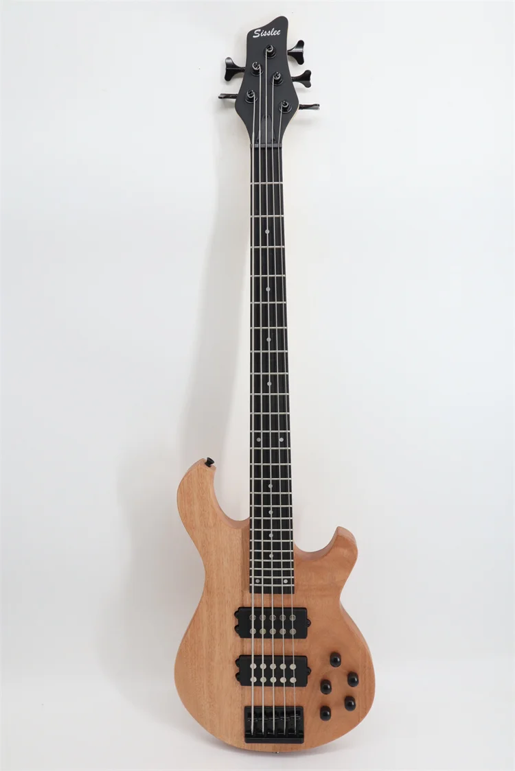 SISSLEE China Top Quality Bass Guitar 5 String 4 Strings Maple Neck Mahogany Body Burlywood Low Musical Instrument Electric Bass