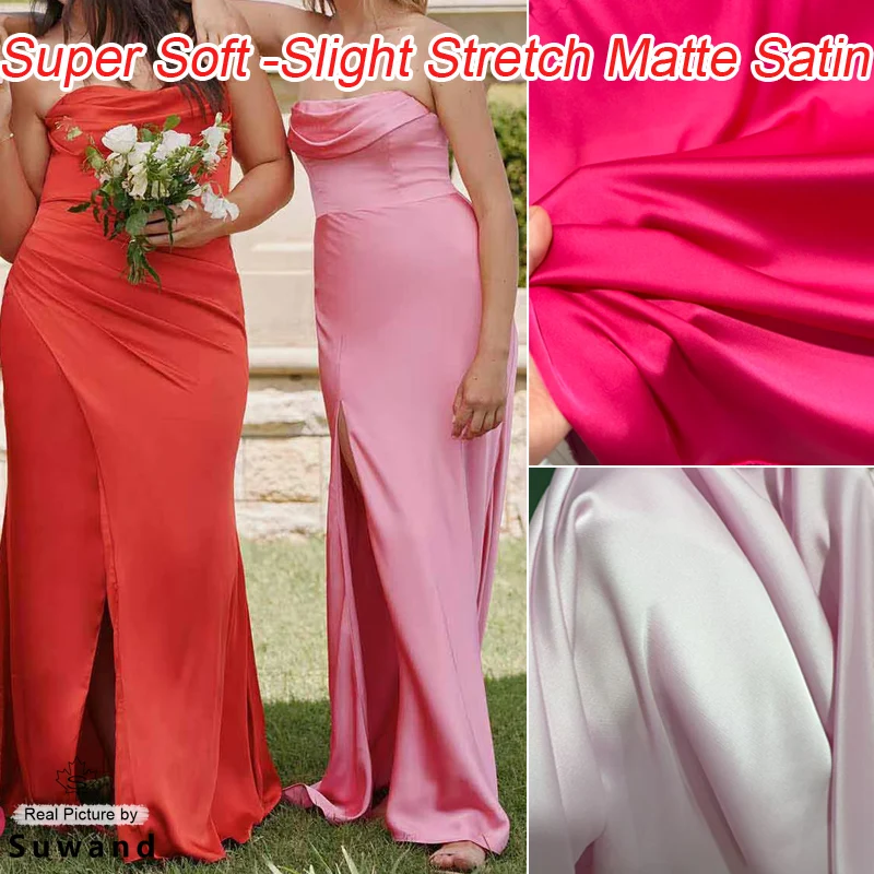 ผ้าซาตินเนื้อนุ่มแบบใหม่ ยืดหยุ่น ระบายอากาศได้ดี อ่อนโยนต่อผิว สีด้าน สำหรับชุดเดรส เสื้อเชิ้ต กางเกง ชุดนอน และชุดลำลอง