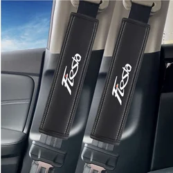 2Pcs Accessories Car Seat Belt Leather Safety Belt Shoulder Covers for Ford Fiesta mk7 mk5 mk8 mk4 mk6 1995-2011 2012 2013-2023