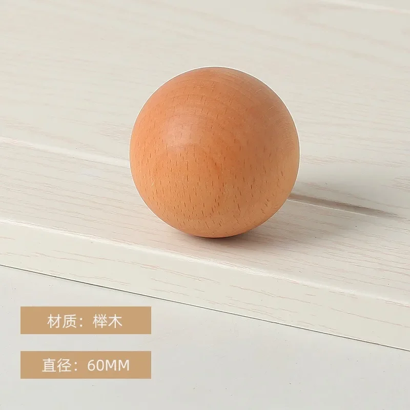 Spherical round Wooden Door Handle Drawer Closet  Ball Simple Cabinet  Single Hole Small
