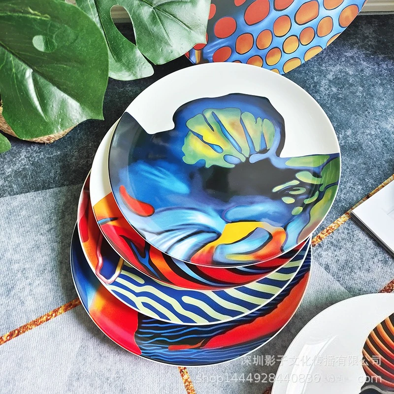 

Bone China Dinner Plate Set Creative Steak and Cold Dish Plates Unique Design with Gift Box Packaging