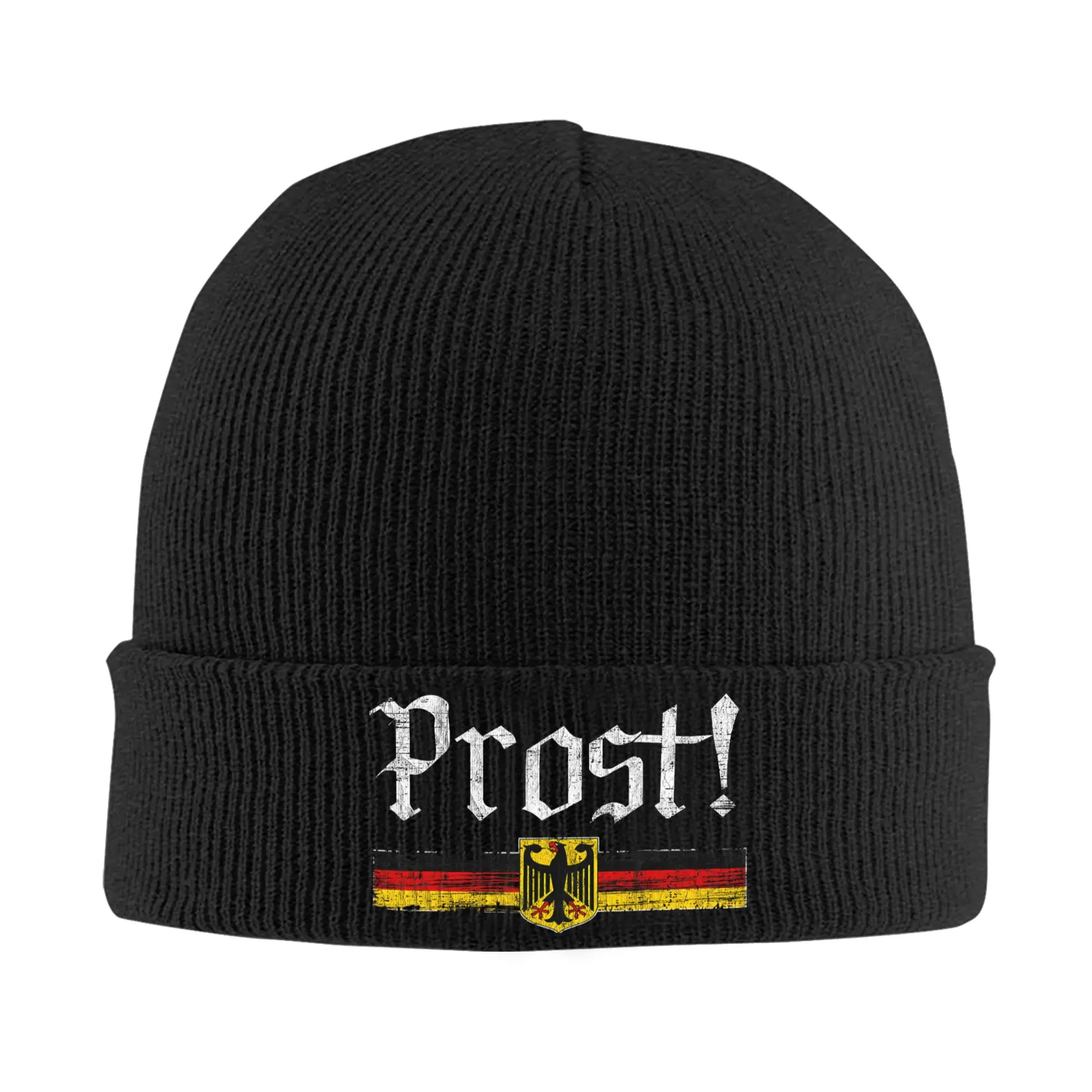 Oktoberfest Drinking Men Women Vintage German Flag Prost Beanie Hats  Bonnet Hats Female Male Y2K Cool Kpop Skullies Beanies