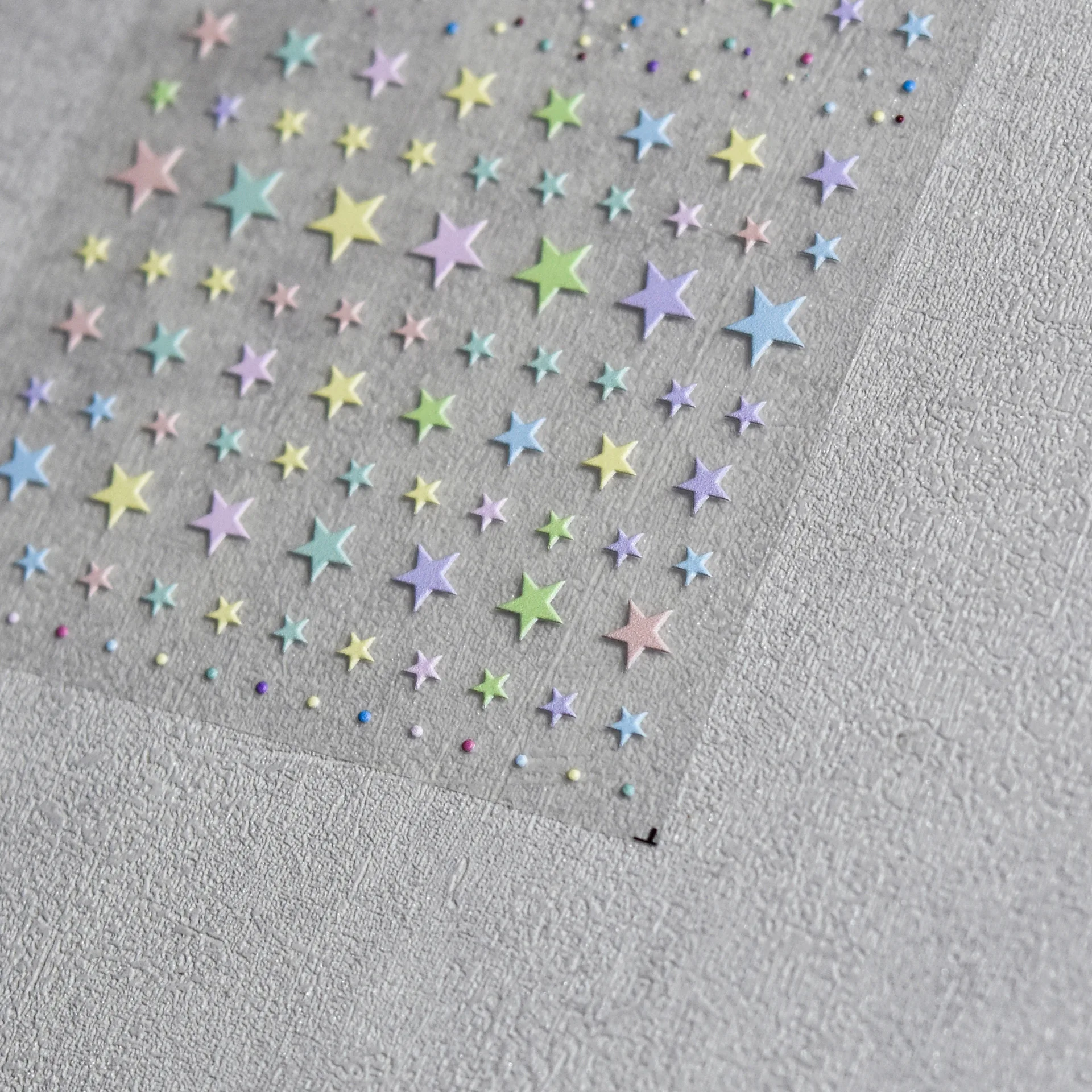 1pcs 5D Relief Kawaii Colorful Star Nail Art Stickers Multi Macaron Mangxing Nail Decorations Self Adhesive Decals Accessories