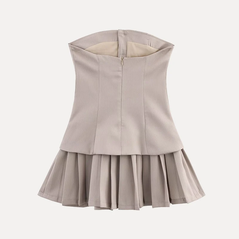 Frühling 2025 Neue frauen Street Sle ort Off-ulder Gerade Kragen Kleid Eleganz Strapl Dr Polyester Faser 00%