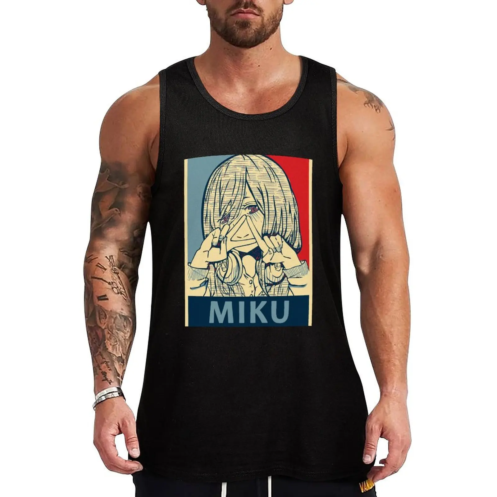 Go Toubun no Hanayome - Miku Nakano Anime Poster Tank Top Men's cotton t-shirt Men's t shirt Man summer clothes