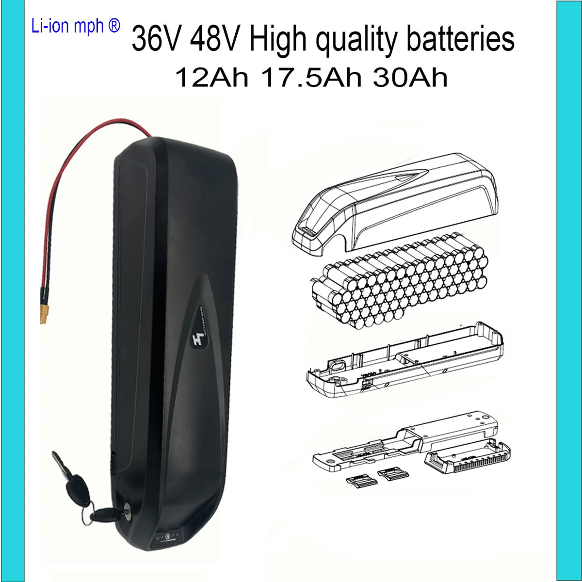 

20Ah 30Ah 12Ah for Bafang BBS02 BBS03 BBSHD Motor Full Capacity Power Pack Suitab 36v 48v New 250-1200WOriginal Hailong Battery