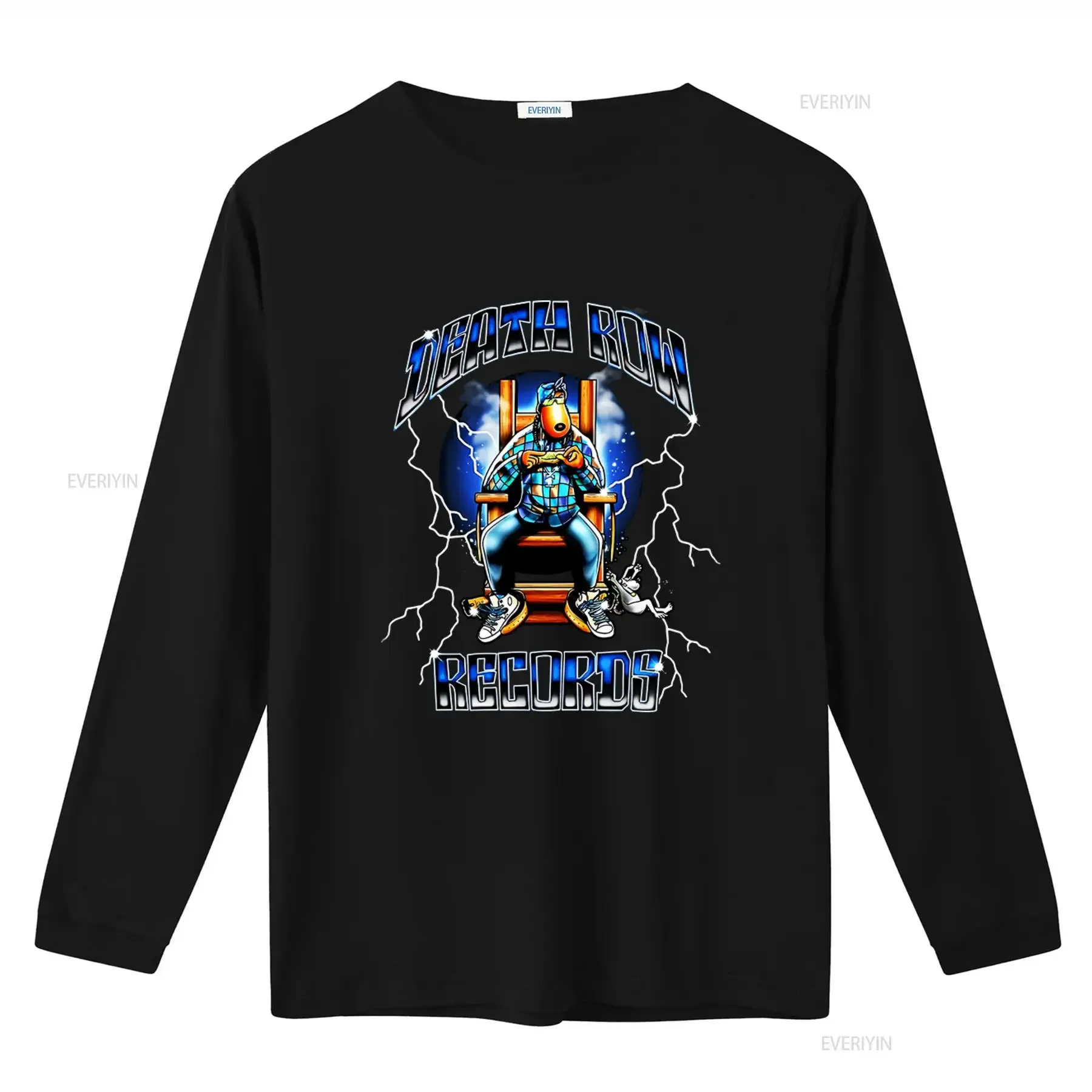 Death Row Records Vintage Hip Hop Concert T Shirt with The Dogg Pound Design vintage Washed Unisex homme Versatile Soft Stylish