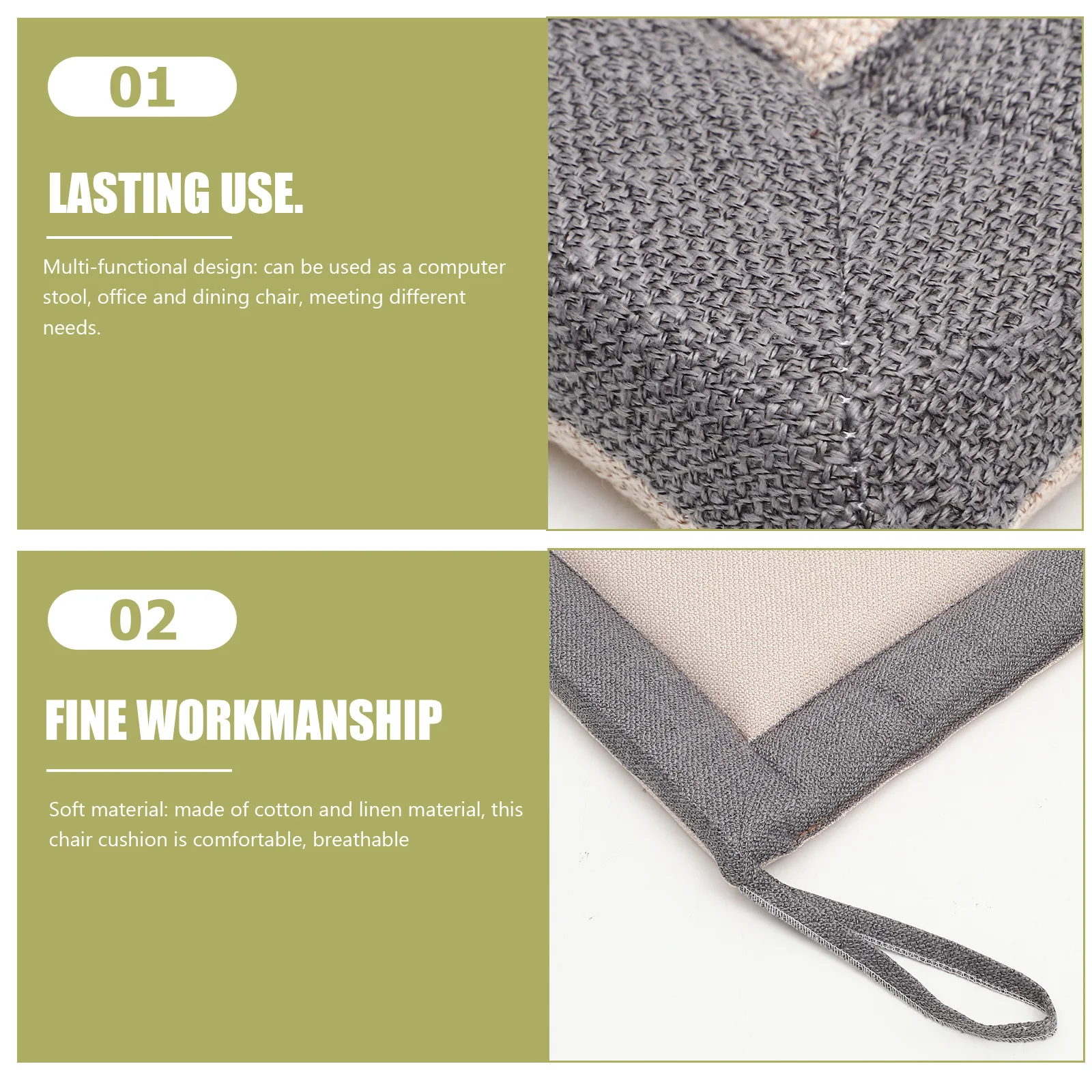 

Cotton Linen Multi Purpose Chair Cushion Comfortable Dining Office Seat Pad Soft Breathable Floor Cushion