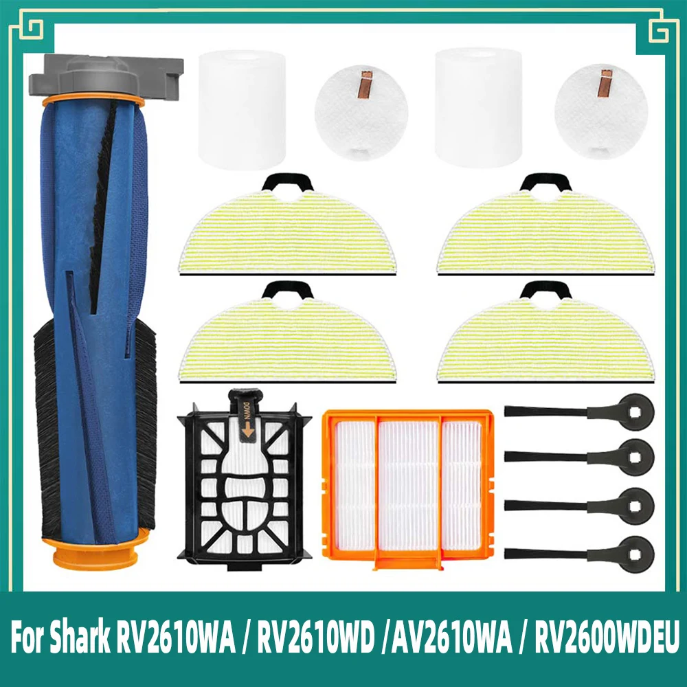 

For Shark RV2610WA / RV2610WD /AV2610WA / RV2600WDEU Robot Vacuums Cleaner Main Side Brush Hepa Foam Pre Filter Mop Cloth Parts