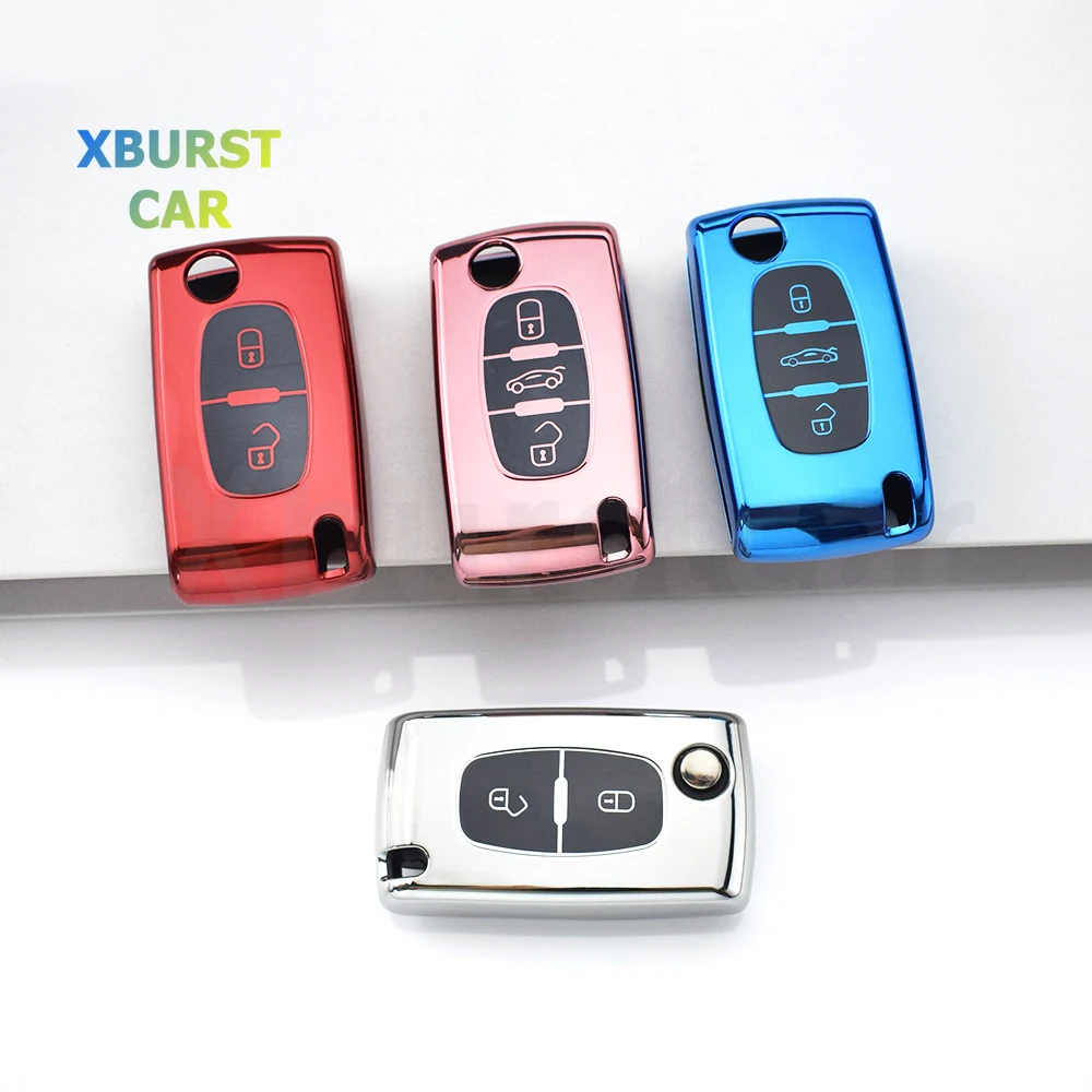 Fashion TPU Car Key Case Cover For Peugeot 308 407 607 807 207 307 For Citroen C2 C3 C4 C5 C6 Xsara Berlingo Keyless Fob Shell