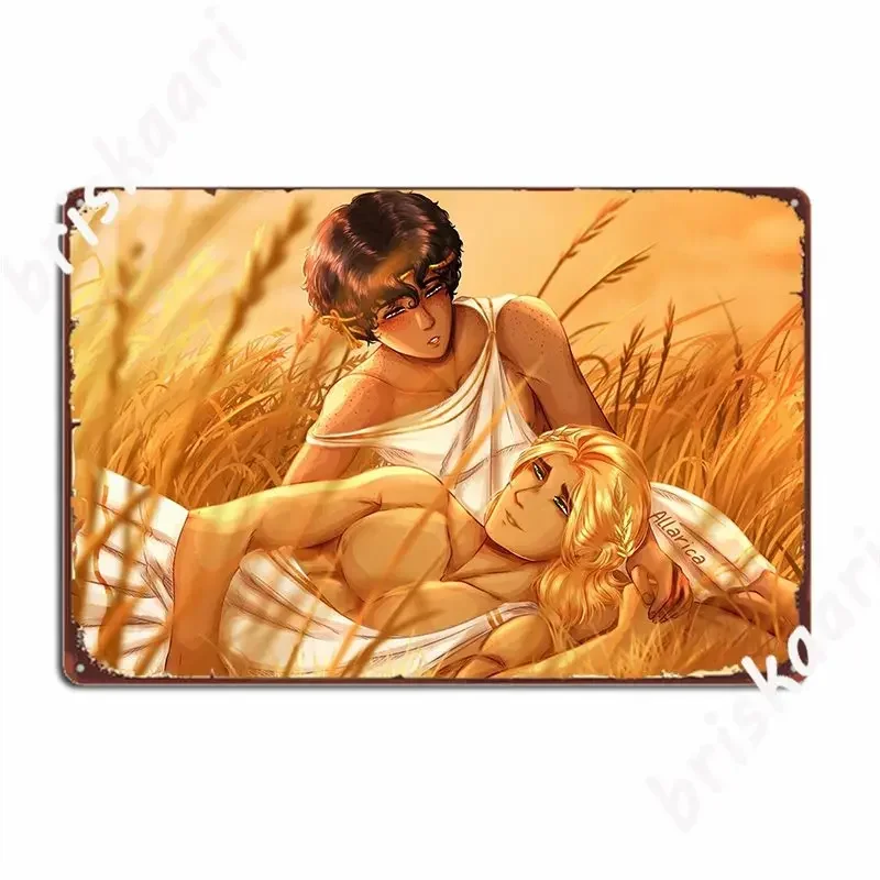 Patroclus And Achilles Metal Sign Design Wall Decor Print Bar Garage Tin Sign Poster