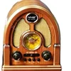 전통적인 복고풍 나무 무선 블루투스 스피커 멀티 밴드 FM 라디오 플러그인 카드 USB 플래시 드라이브 충전 데스크탑 장식품 4