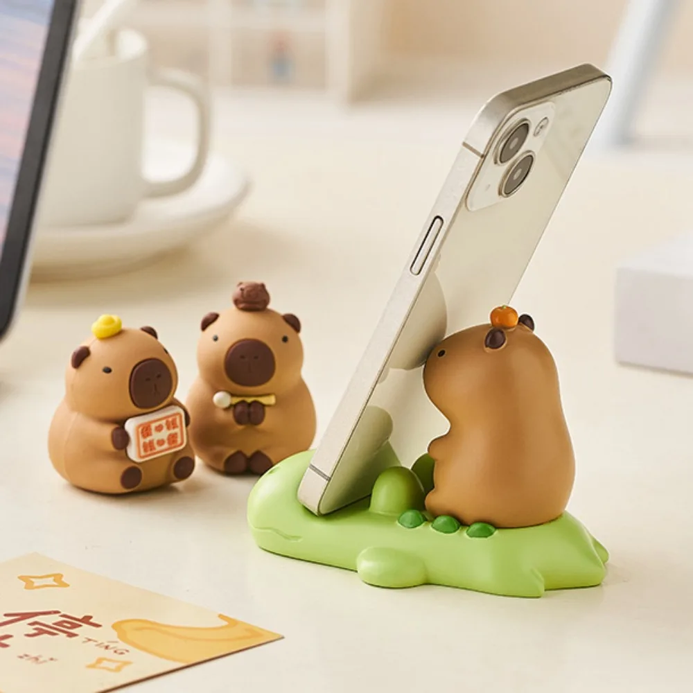 

Crocodile Capybara Phone Holder Animal Figurines Desk Decor Capybara Mobole Phone Stand Ornament Cute Capybara Model Toy