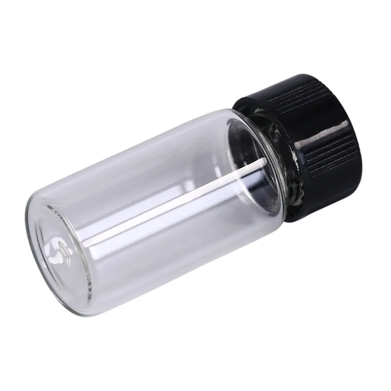 

5pcs 5ml Transparent Clear Lab Small Glass Vials Bottles Containers With Black Screw Cap Liquid Sampling Sample Glass Bottles