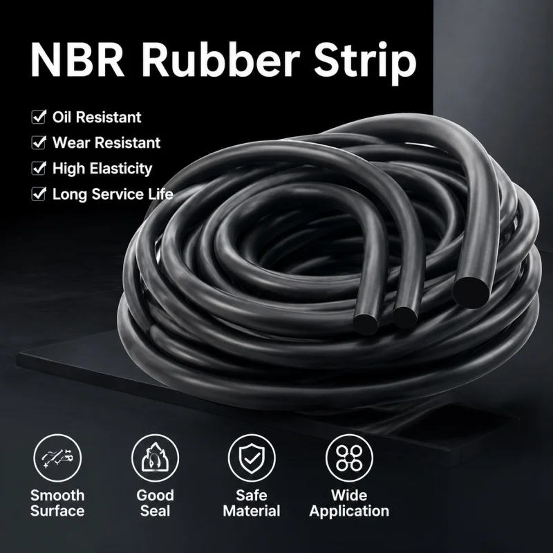 Black Nitrile Rubber O Ring Cord 2/5/10Meter Solid NBR Seal Gasket Diameter 0.8-8.6mm for Industrial Use