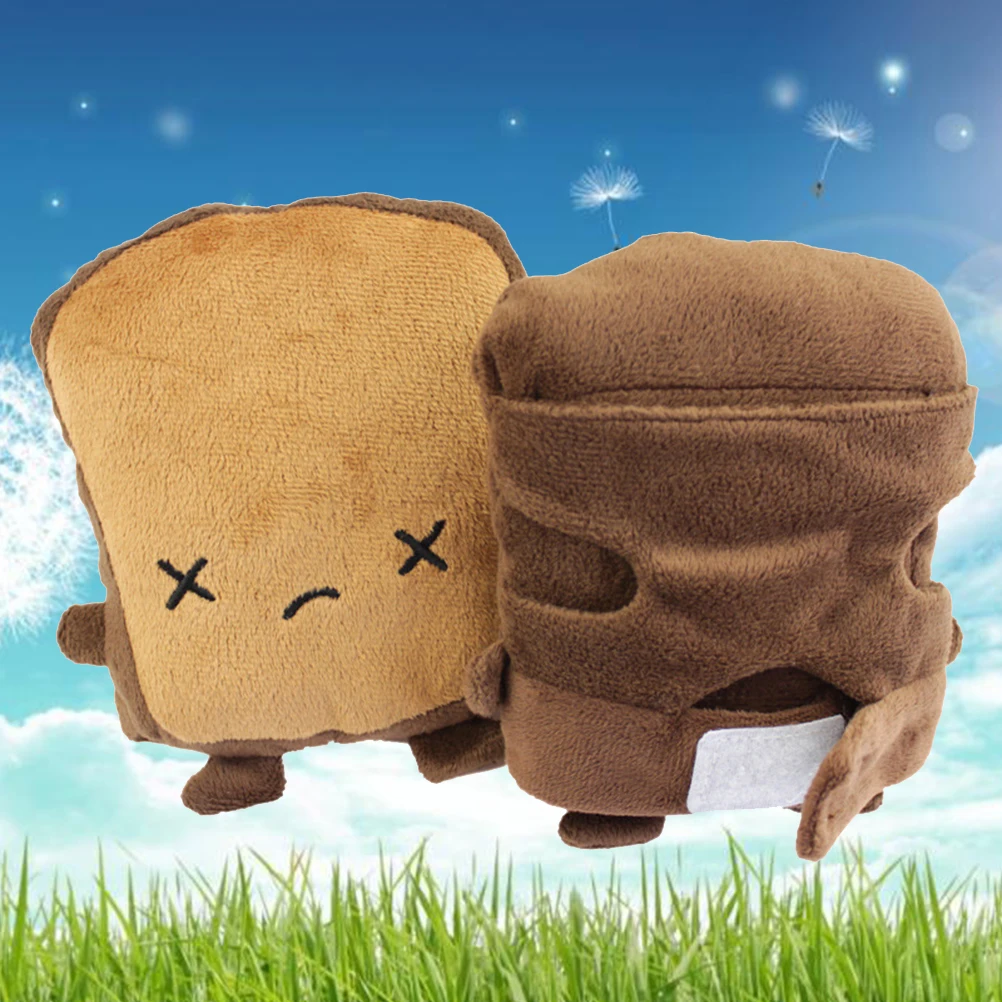 

USB Heated Gloves Fingerless Thermal Cute Hand Warmer Toast Warmers Cartoon for Women Electric Half